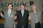 Открытое первенство Москвы по преферансу — 2000 (ОПМ2000) — Победителями стали: (слева направо: любитель, профи, мастер)