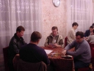 Открытое первенство Киева — 2001 — восьмой тур, второй стол, последний шанс... слева направо: Ситенок, Рапцун, Илюхин, Клименчук (спиной)